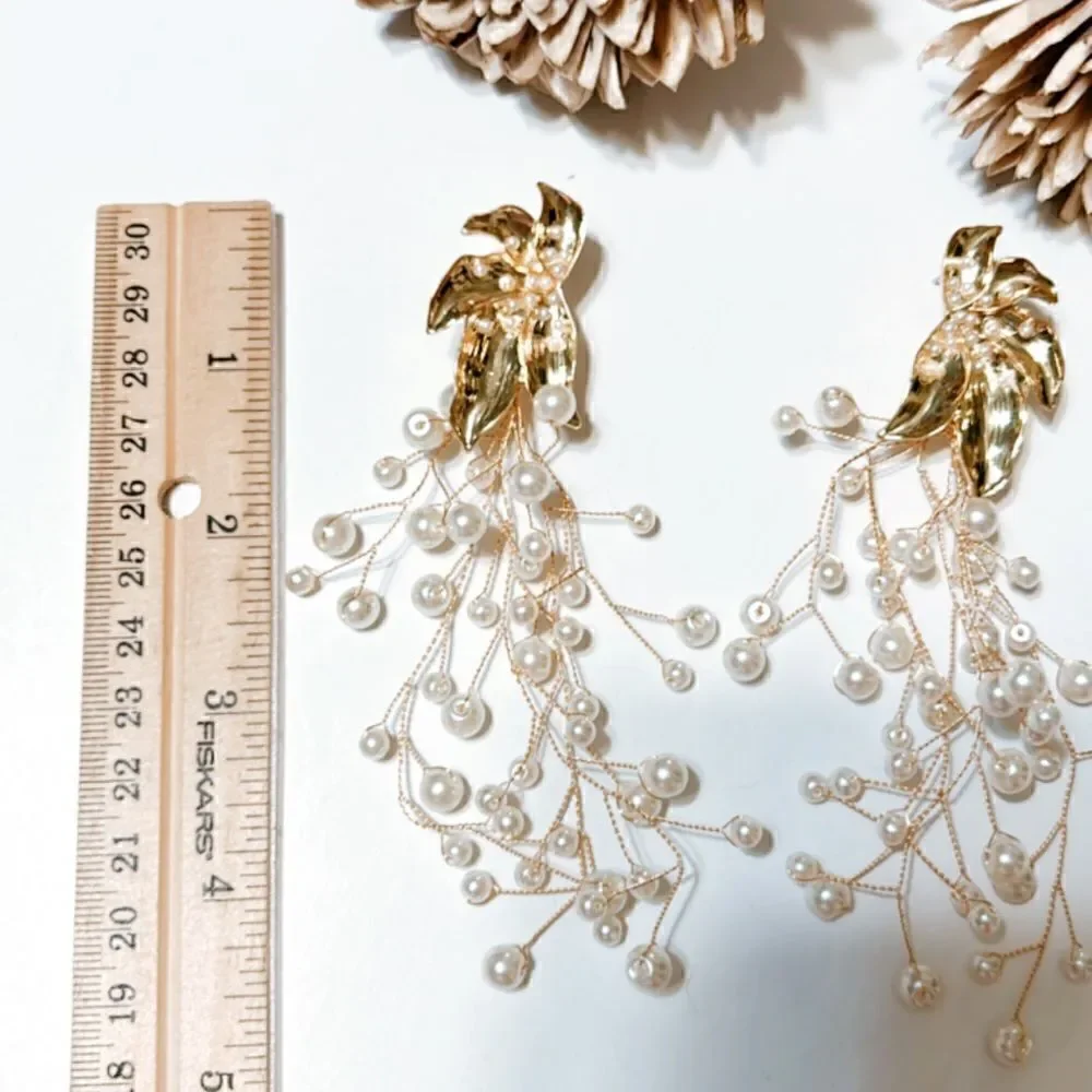 Flower statement earrings M148 - Picture 6 of 7